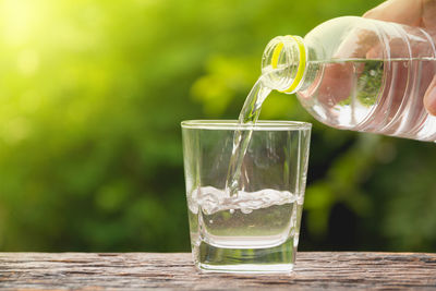 Close-up of drink in glass on table