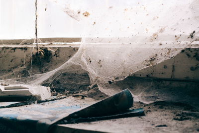 Close-up of damaged wall