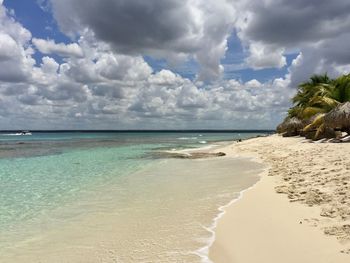 Scenic view of beach against sky