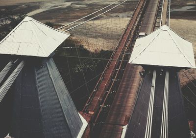 Aerial view of railroad tracks