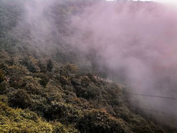 High angle view of sunlight falling on land