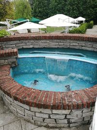 High angle view of swimming pool