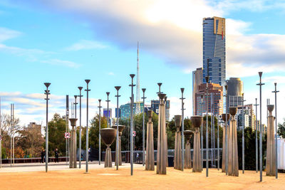 Panoramic view of city against sky