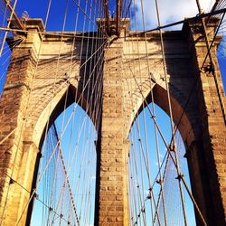 Low angle view of built structure against blue sky