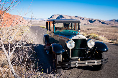 Vintage car on road