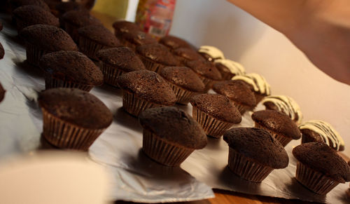 Close-up of cupcakes on table