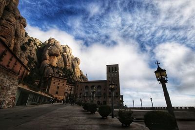 Low angle view of old building against sky