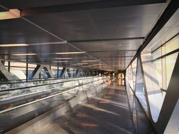 Illuminated corridor at airport