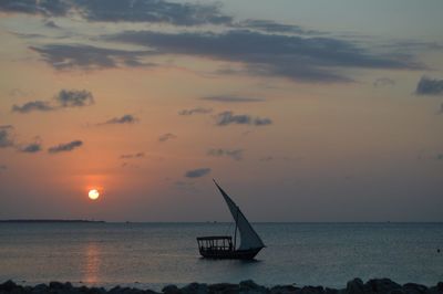 Scenic view of sunset over sea