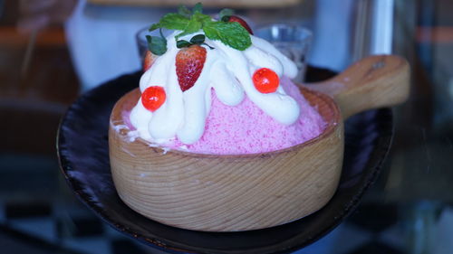 Close-up of cake in plate