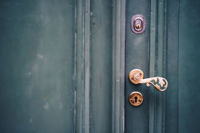 Close-up of door handle