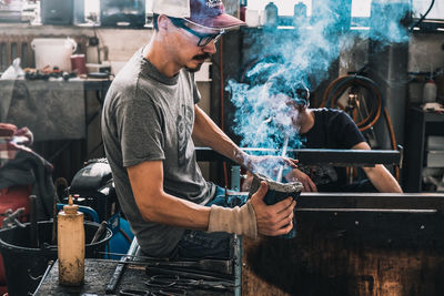 Men working in factory