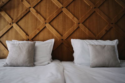 Pillows arranged on bed