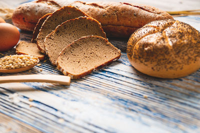 Close-up of bread on table