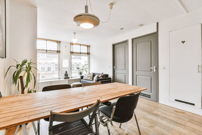 Table and chairs in room at home