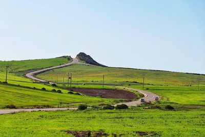 Scenic view of landscape against clear sky