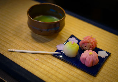 Close-up of food on table