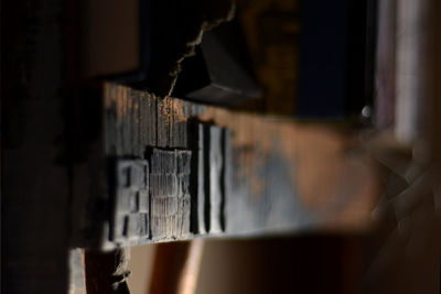 Close-up of rusty machine