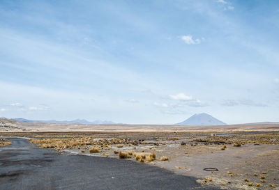 Scenic view of desert against sky