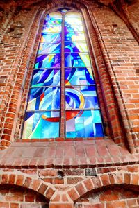 Low angle view of colorful built structure