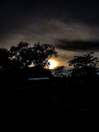 Silhouette trees against sky during sunset