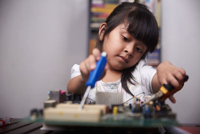 Portrait of a girl looking at camera