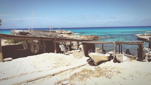 Scenic view of beach against sky