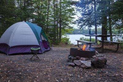 Tent in forest