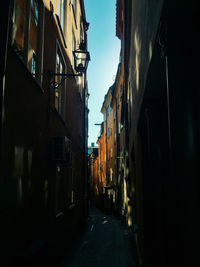 Narrow street amidst buildings in town