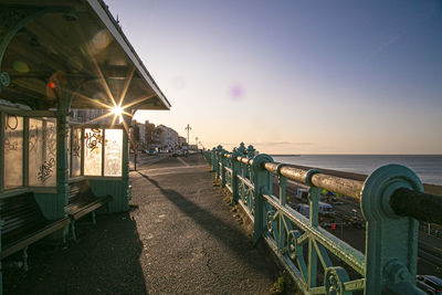 Scenic view of sea against clear sky during sunset