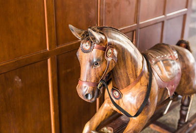 Close-up of horse in stable