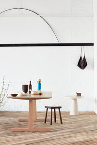 Casual dining setup in industrial space