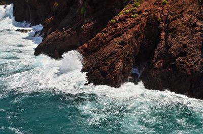 Rock formation in sea