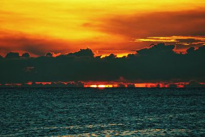 Scenic view of sea during sunset