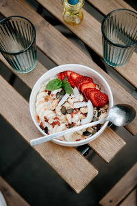 Close-up of food on table