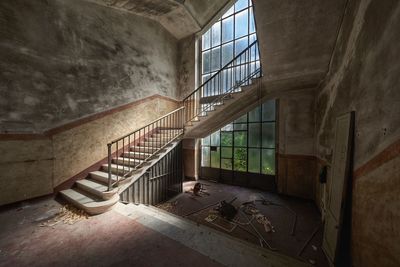 Stairway of an abandoned hospital