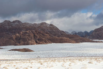 Scenic view of desert against sky