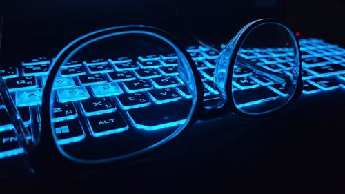 Close-up of laptop keyboard