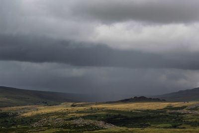 Scenic view of landscape against cloudy sky