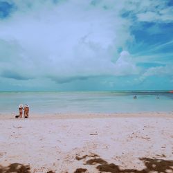 Scenic view of beach against sky