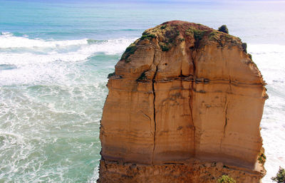 Close-up of rock formation on beach