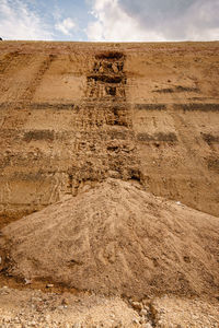Low angle view of sand dune