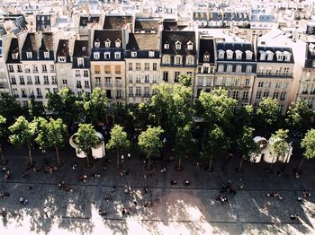 High angle view of buildings