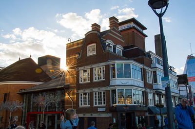 Low angle view of buildings against sky