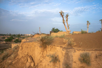 Scenic view of desert against sky