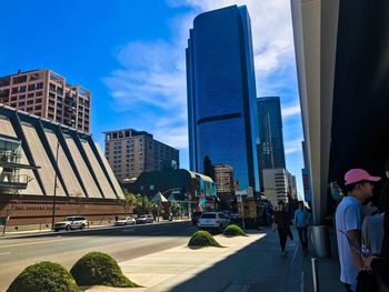 View of skyscrapers in city