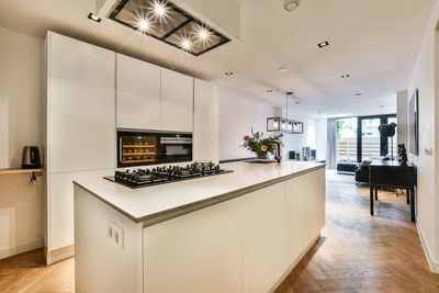 Interior of kitchen in lavish apartment