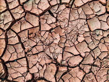 Full frame shot of cracked land