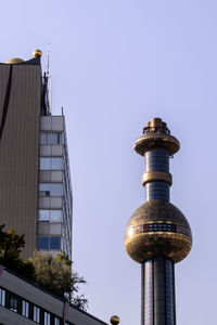 Low angle view of building against clear sky