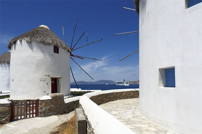 White building against blue sky